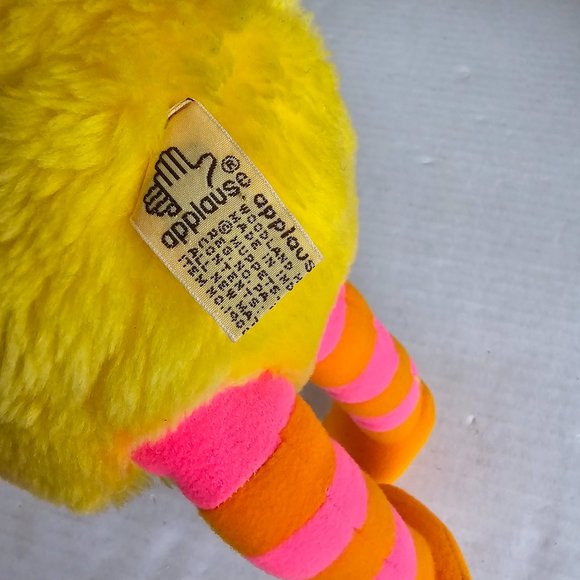 Applause 90s Sesame Street Stuffed Animal Yellow Big Bird Muppets 1992 Plush - Picture 2 of 14